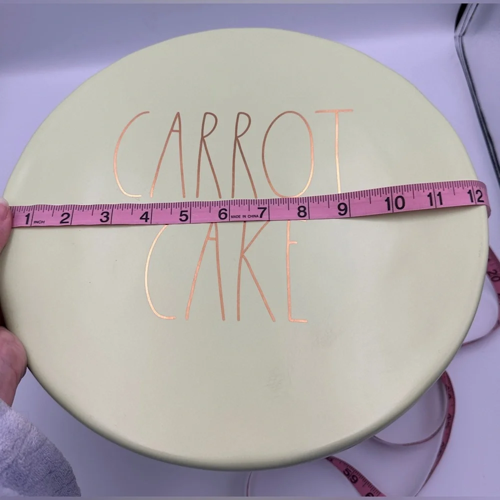Rae Dunn CARROT CAKE Pale Green Ceramic Pedestal Cake Stand